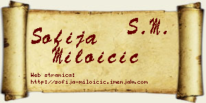 Sofija Miloičić vizit kartica